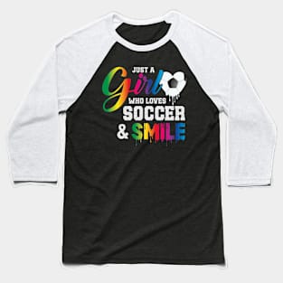 Retro-Stil Just A Girl Who Loves Soccer And Slime Sports Baseball T-Shirt